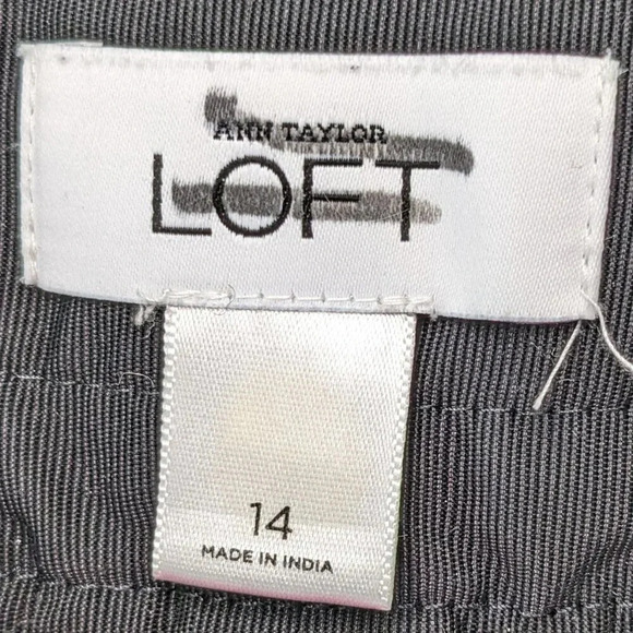 Ann Taylor Loft Tweed Mini Skirt Womens Size 14 Black White Wool Blend Lined - Picture 6 of 9